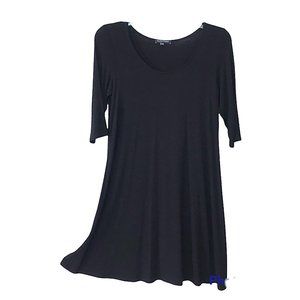 Eileen Fisher XS Black Jersey Dress Career to Evening LBD Travel 3/4 Sleeve